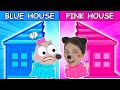 🏰Pink vs Blue Playhouse Challenge by Pica | Lucy Makes DIY Playhouse for kids | Pica Parody Channel