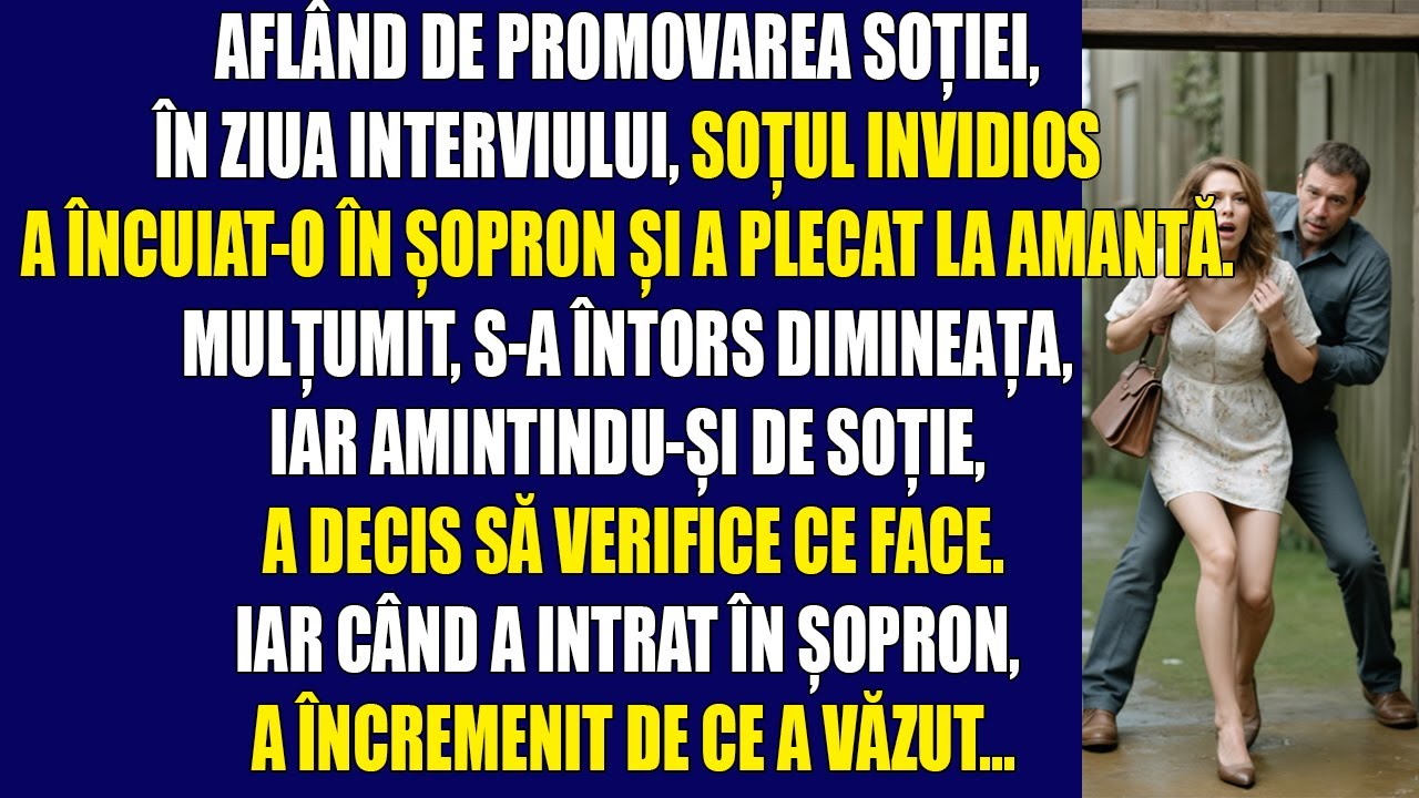 Aflând despre promovarea soției,soțul a închis-o în magazie și a plecat la amantă...