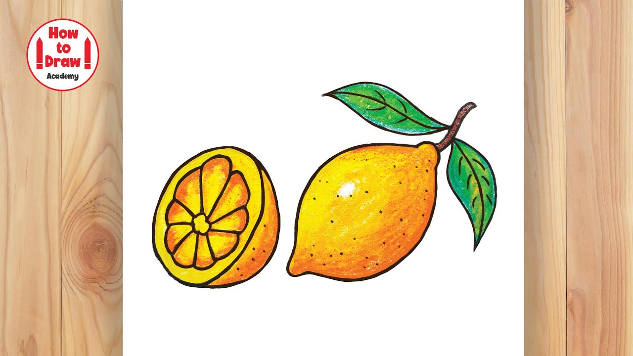 Lemon drawing ll Lemon Drawing Easy 🍋 ll Lemon Drawing for Kids ll লেবু ...