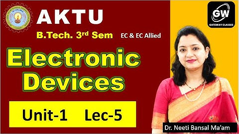 Lec-5 I UNIT-1 I Electronic Devices I EC III Sem I AKTU I by Dr. Neeti Ma
