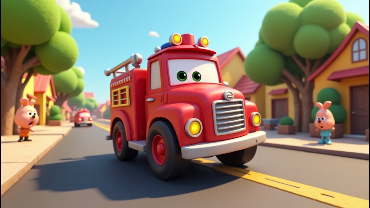 The Wheels on the Fire Truck, Rescue Pets | Popular Nursery Rhyme | Educational Kids Songs