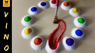 #3✨RANGOLI DESIGNS FOR DIWALI✨satisfying videos✨Rangoli by Vino