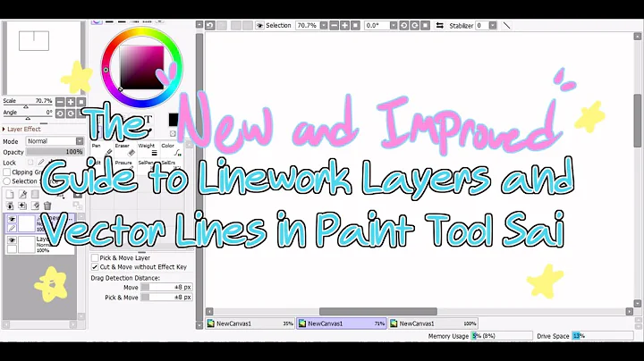 The EASIEST Way To Do Lineart | Full Linework Layer/Vector Line Tutorial in Paint Tool Sai