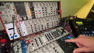 AE Modular snare synthesis using the Wonkystuff mco-1