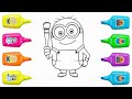 Minions coloring pages | drawing for kids step by step 🖍️