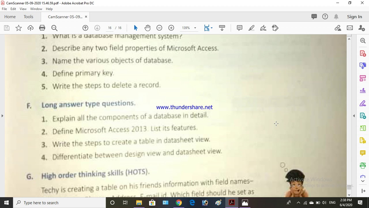 Class 8th lesson 2 MS access long answer - YouTube