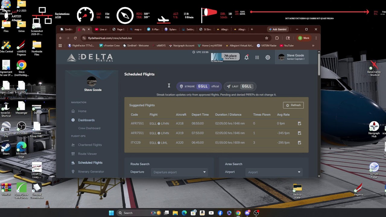 X-Plane 12 12.4 b4 Back to Basics  Toliss Airbus A320 KAVL/KEWR  Say intentions  Traffic Global