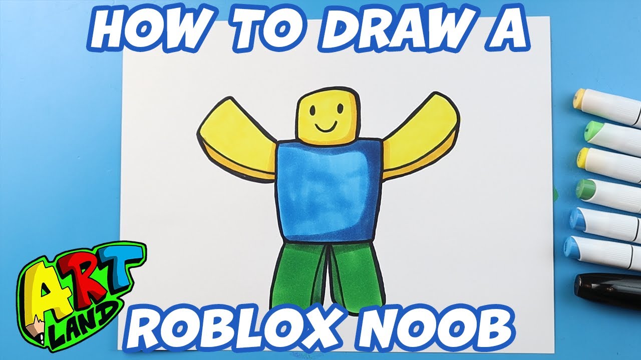 Como DESENHAR o NOOB do ROBLOX (PASSO A PASSO), Cómo DIBUJAR a NOOB ROBLOX