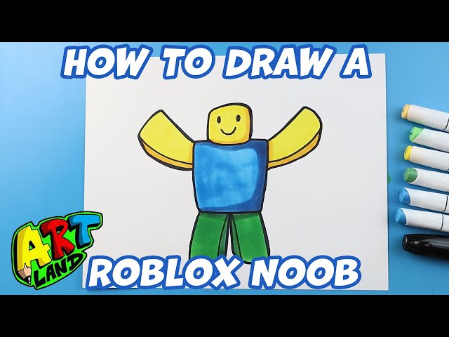 Como DESENHAR o NOOB do ROBLOX - Como DIBUJAR a NOOB de ROBLOX