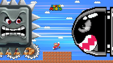 Mario and Mega Bullet vs Mega Thwomp Calamity | alphaxel Animation