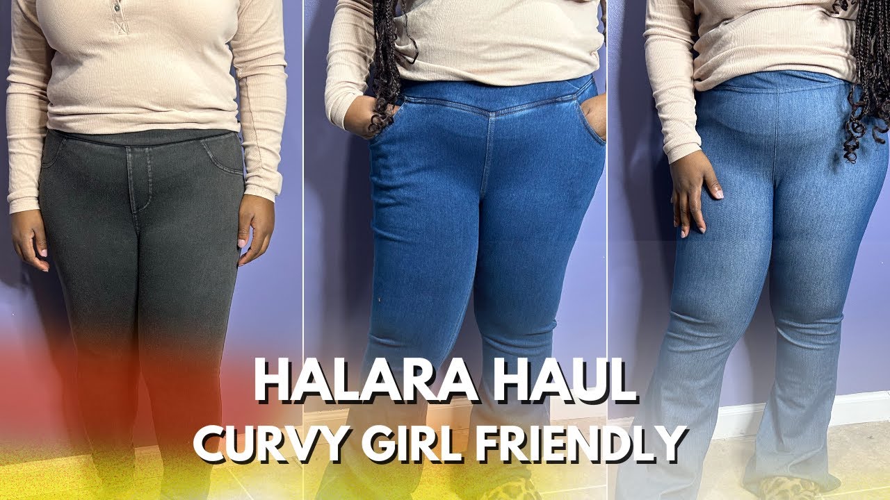 Halara Haul Try On & Review  Denim Leggings (curvy friendly