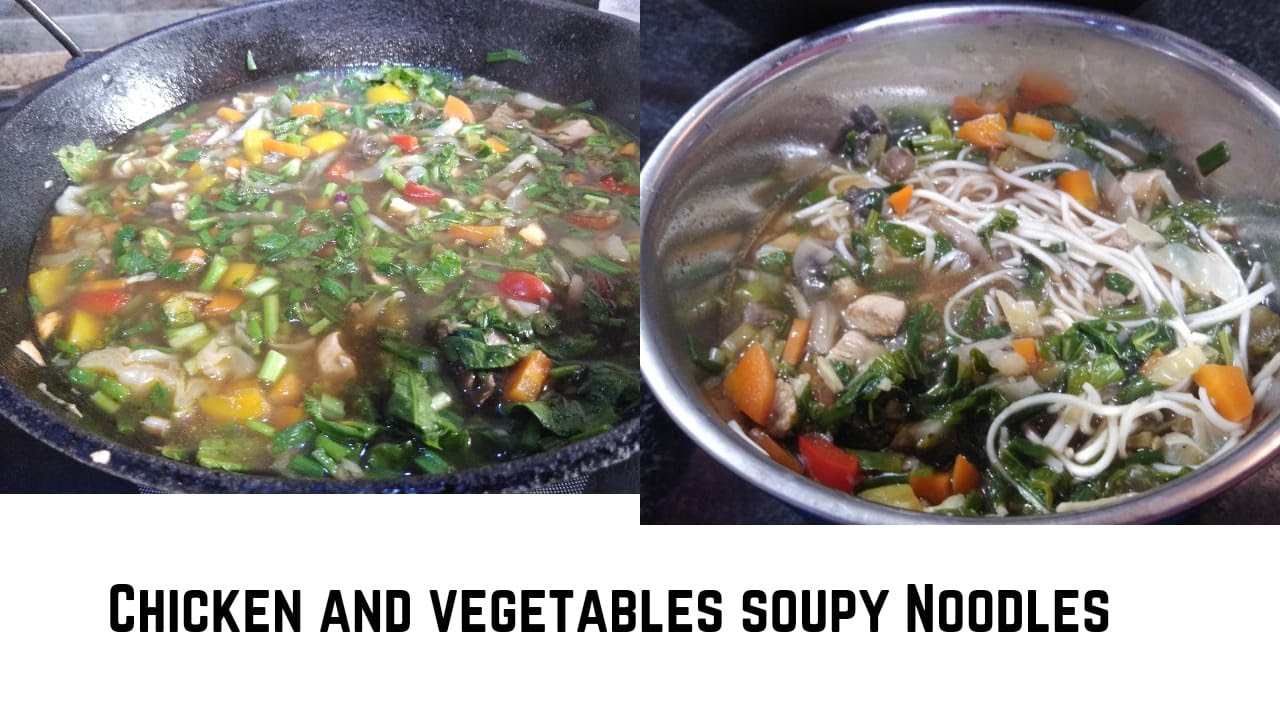 Chicken and vegetables soupy Noodles / Chicken Soup / Chicken Soup