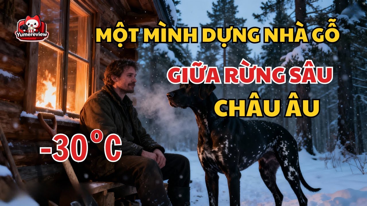 Một mình dựng nhà gỗ tuyệt đẹp giữa rừng Bắc Âu