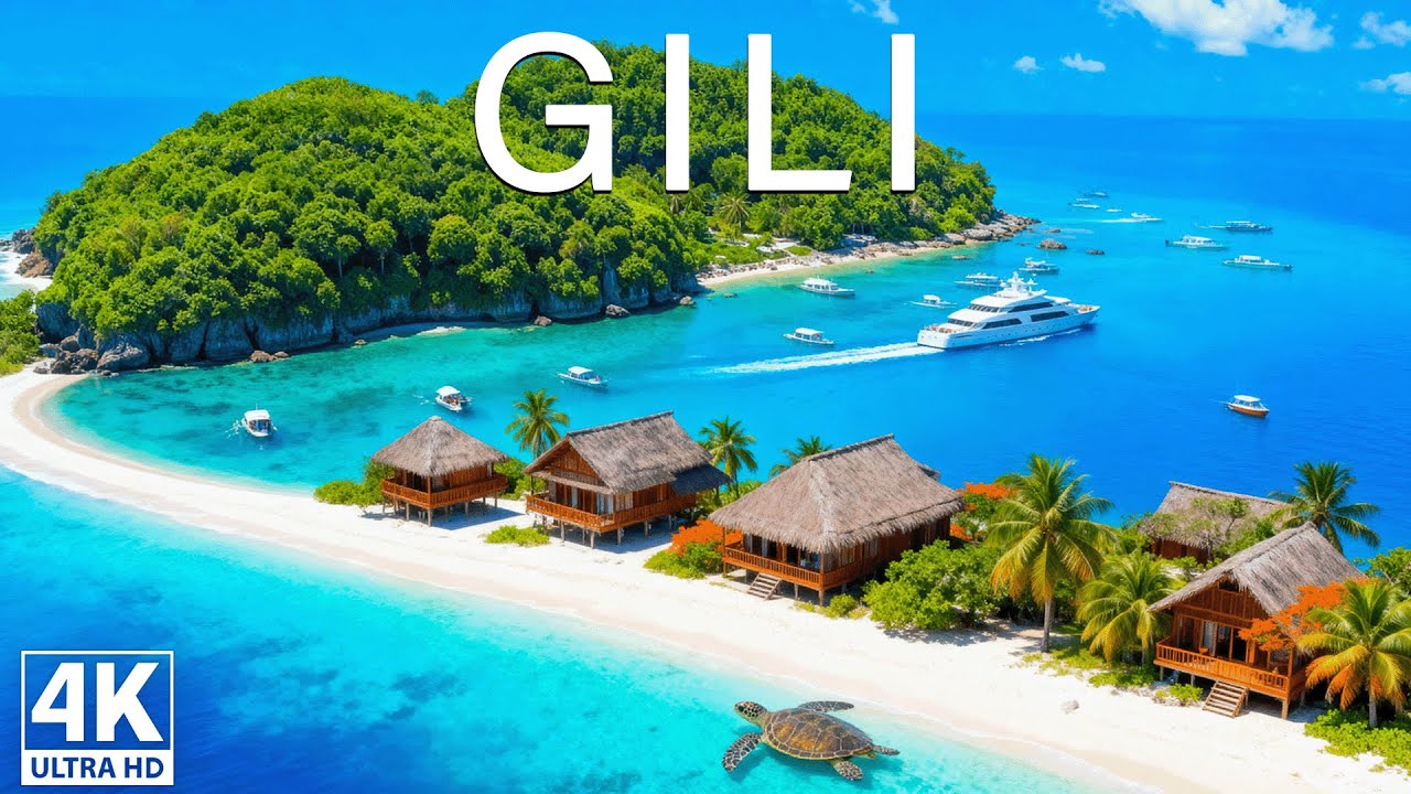 [4K] Gili Islands 2026 🇮🇩 – Crystal Lagoons, Island Serenity | Aerial Travel • Deep House Vibes