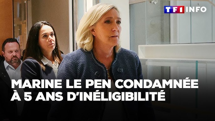 Marine Le Pen condamnée à 5 ans d'inéligibilité immédiate et 4 ans de  prison dont 2 ferme｜TF1 INFO