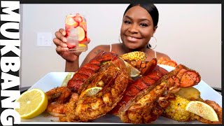 6 2X SPICY LOBSTER TAILS + SEAFOOD BOIL MUKBANG | STORY TIME