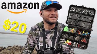 $20 AMAZON Fishing Accessories Kit 208 pcs Review Bait And Wait Rock Fishing From Shore!