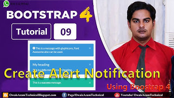 Bootstrap 4 Alert Notification Bar | Bootstrap 4 Beginners Tutorials | Owais Azam