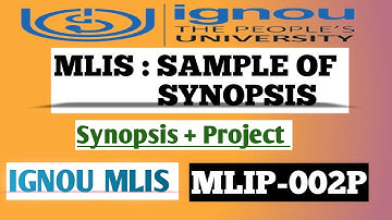 SAMPLE OF SYNOPSIS | IGNOU MLIS PROJECT WORK | IGNOU MLIS SYNOPSIS FORMAT | #mlis #ignou #synopsis