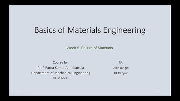 Week 5 Basics of Materials Engineering Online Doubt Solving Session