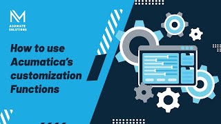 How to use Acumatica's customization functions