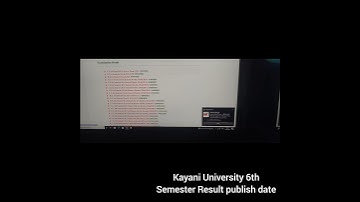 Kalyani University 6th semester result out date 2025 # KU result