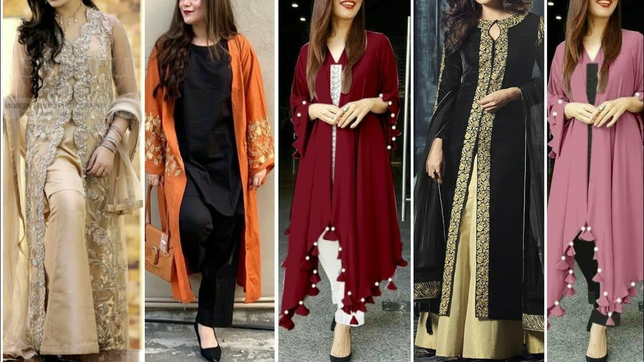 Shurg with Pants & Salwar Designs !! Latest Log Shrug Dresses Designs ideas  for girls and Women's - … | Shrug for dresses, Designer kurti patterns,  Designer dresses