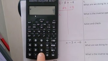 Video 2 - Solving One-Step Equations by Using Inverse Operations - Negatives