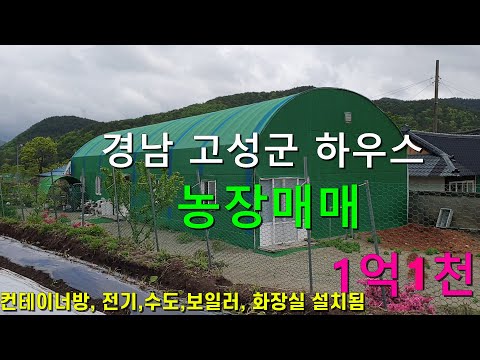 [22-0430] 고성군 상리면 전기수도 정화조 컨테이너주택 보일러 갖춘 하우스농장 및 토지매매