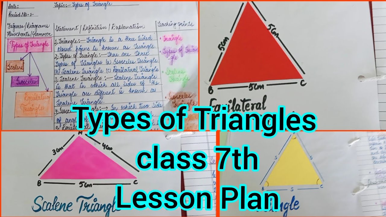 Types Of Triangles Class 7th Lesson Plans of Mathematics YouTube
