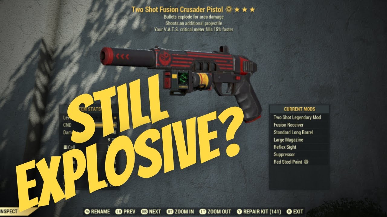 How To Get The Crusader Pistol Fallout 76