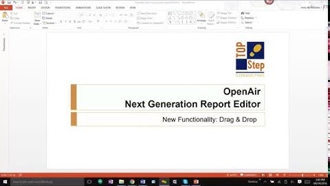 OpenAir Next Generation Report Editor: Drag and Drop