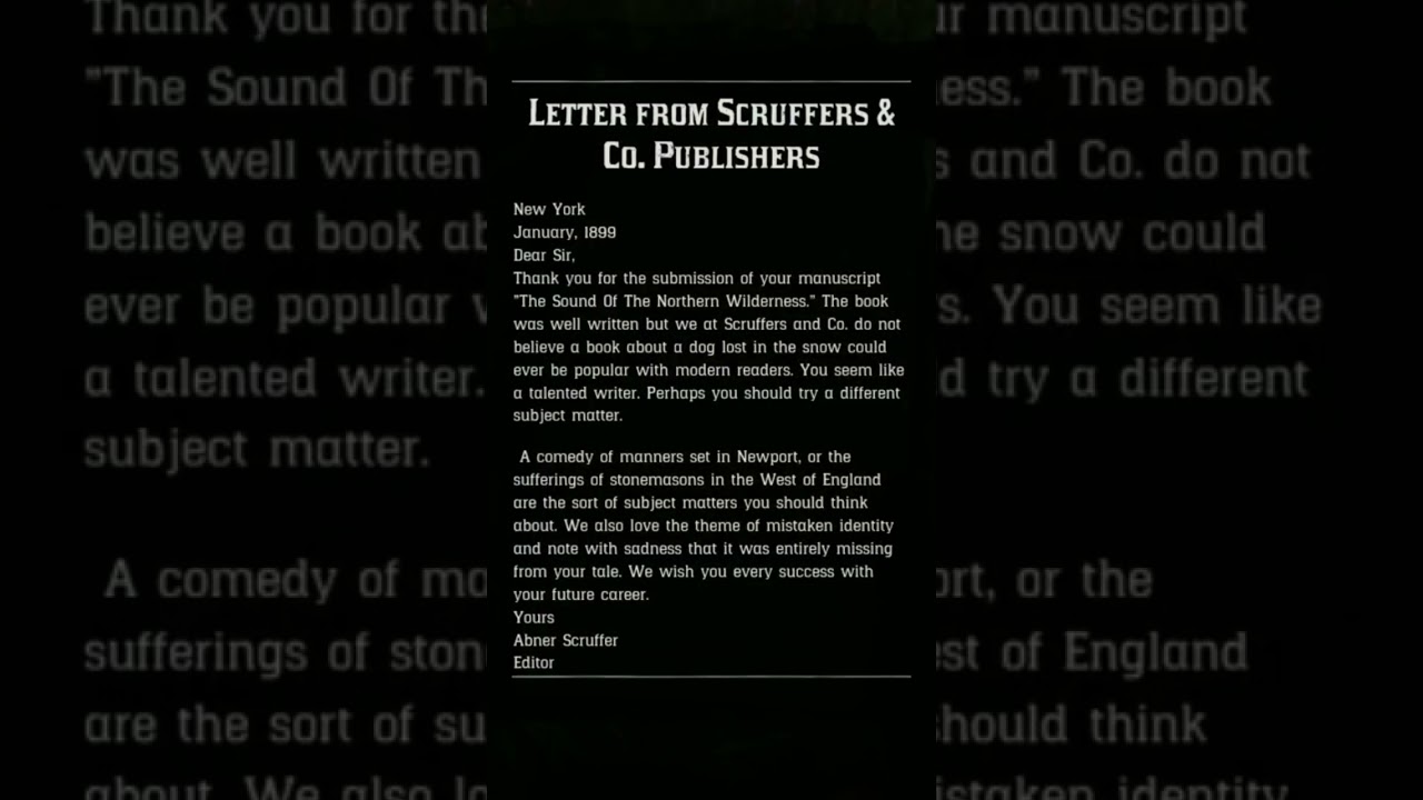 Letter from Scruffers and Co. publishers, very rare 99% of players will never see it