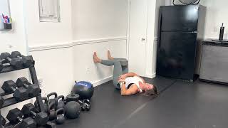 Hip Internal Rotation End Range Lift-Off (Supine Wall 90/90)