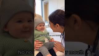 Open Your Mouth?” 👄😂 | Baby Outsmarts the Doctor #OpenYourMouth #BabyLogic #FunnyKids #HospitalRoom