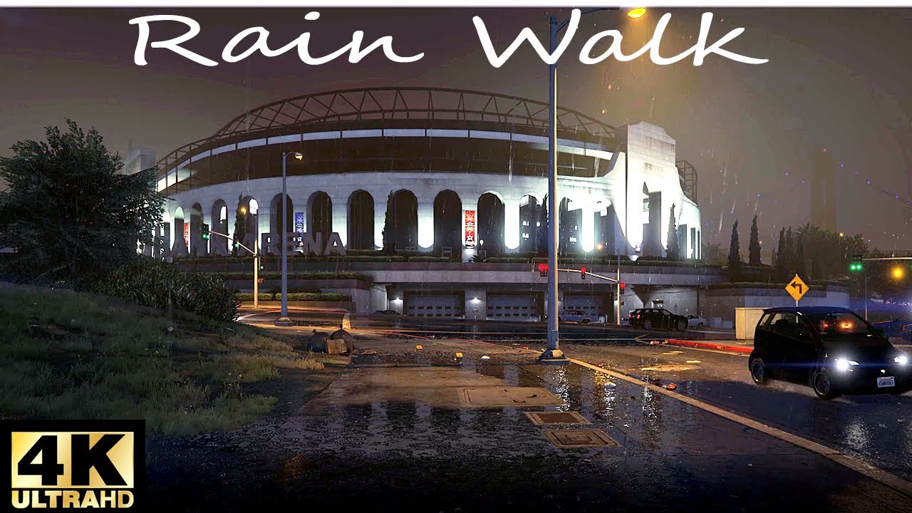 Walking in the Rain in GTA V - 4K 60fps Ultra Max Graphics - YouTube
