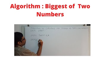 Algorithm to Find the Biggest of Given Two Numbers || Biggest of Two Numbers Algorithm