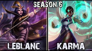 SKT T1 Faker Leblanc vs Karma MID Ranked Challenger Korea