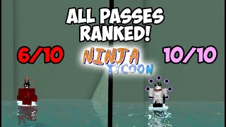 ALL PASSES RANKED IN NINJA TYCOON (GAME PASSES & RYO PASSES!)