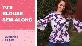 70S Ruffled Blouse Sew-Along Butterick 6518 Paige Handmade