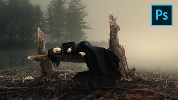 Alone in Foggy Lake - Photoshop Manipulation Tutorial