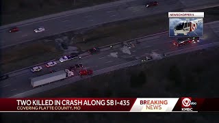 2 killed in multi-vehicle crash on Interstate 435 in Parkville, Missouri