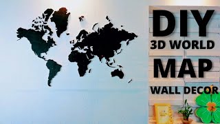 How to make handmade thermocol World Map, DIY Wall Decor | How to draw wolrd map