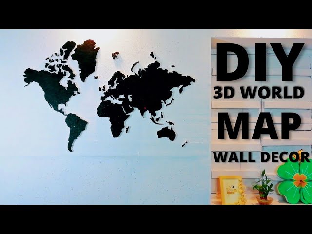 Levitating Wooden World Cork Map Wall Art 3D Backlight World Map