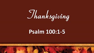 A Time to Give Thanks