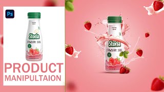 Product Manipultaion Strawberry Shake in Photoshop 2024 #photoshop #products #manipulation