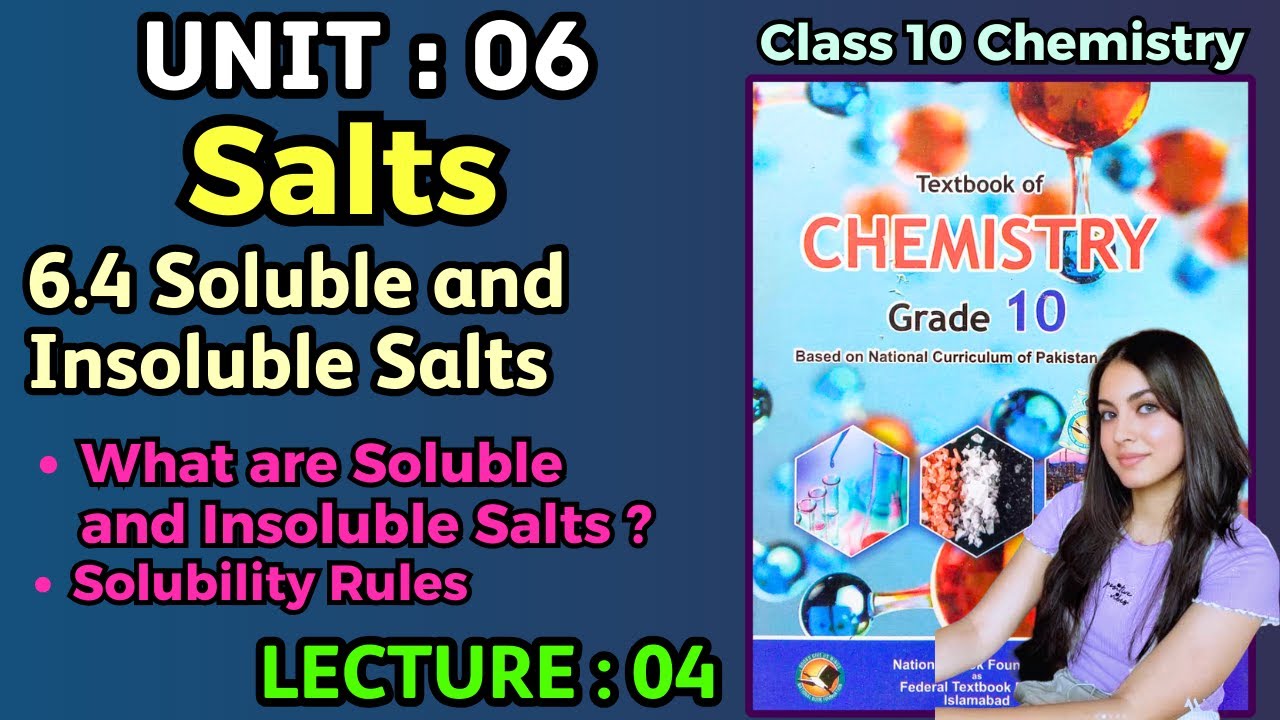 Chapter 6 Salts | Soluble and Insoluble Salts | Class 10 Chemistry Federal Board New Book 2026 NBF