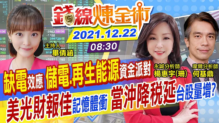 【钱线炼金术 盘中】美光财报喜内存强攻! 台股三度战万八 缺电效应刘德音喊超前部署 太阳能.再生能源搭顺风车 三星抢下特斯拉大单 @CtiFinance  20211222 - 天天要闻