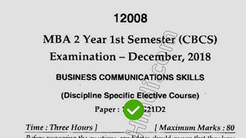 2018 Mdu MBA 1st Sem Business Communication Skill Question Paper