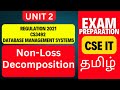 Non Loss Decomposition in DBMS | Unit 2 CS3492 Anna University R2021 | Lossless Decomposition